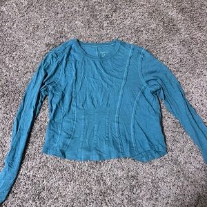 Free People Teal Long Sleeve Women's Top